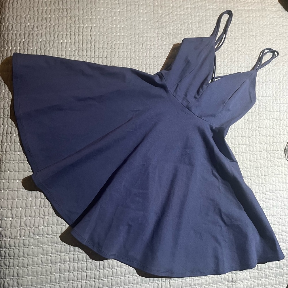 BLUE CIRCLE SKIRT SUN DRESS SPAGHETTI STRAPS